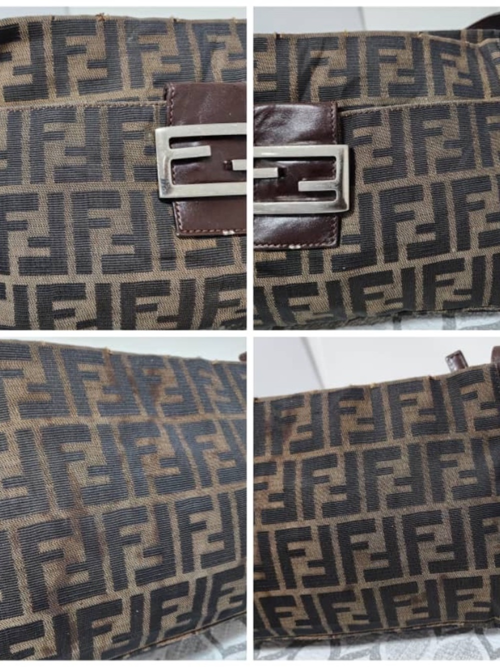 Authentic FENDI Vintage Zucca Baguette Shoulder Bag Brown - Picture 12 of 15
